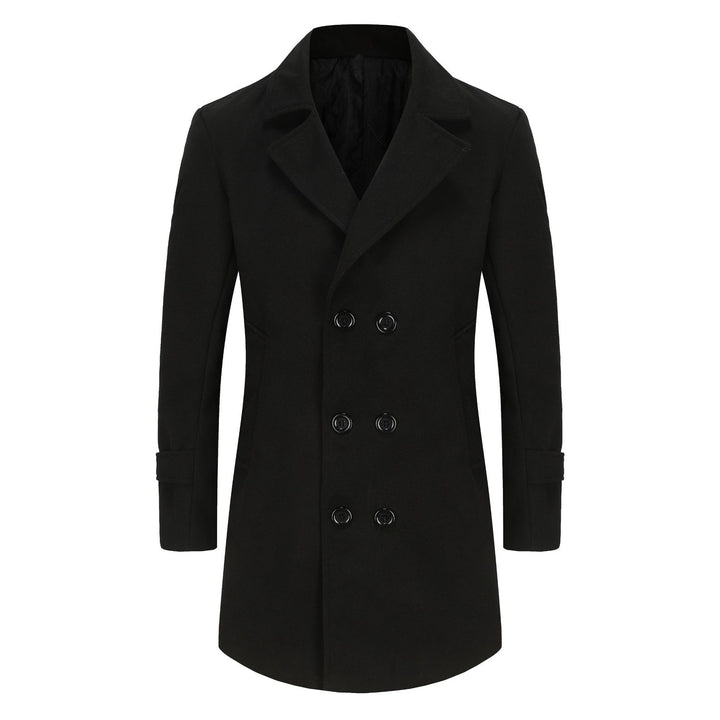 Men's Double-Breasted City Coat made of Wool Blend with Tailored Silhouette Mune Fashion