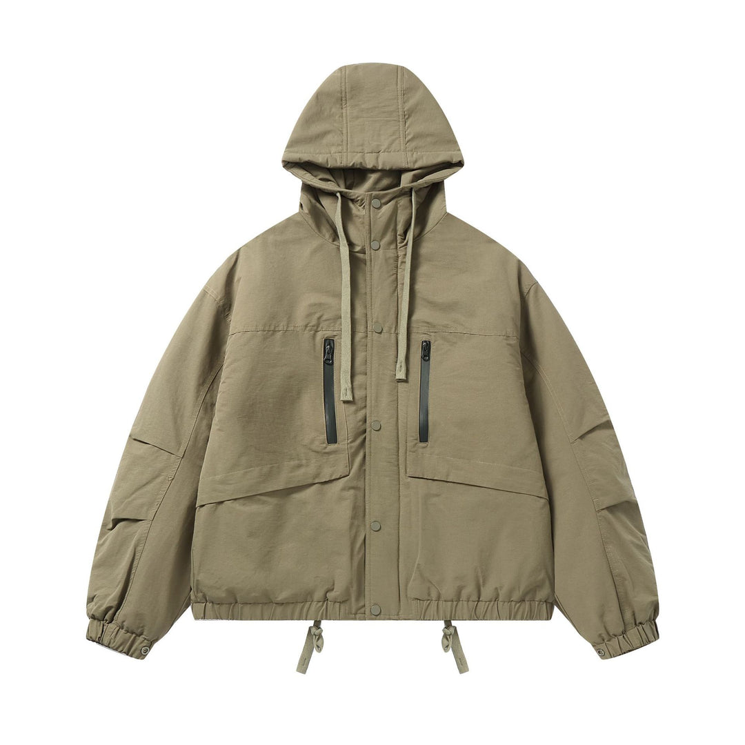 Men's technical hooded parka with water-repellent zippers, kangaroo pockets, and drawstring Mune Fashion