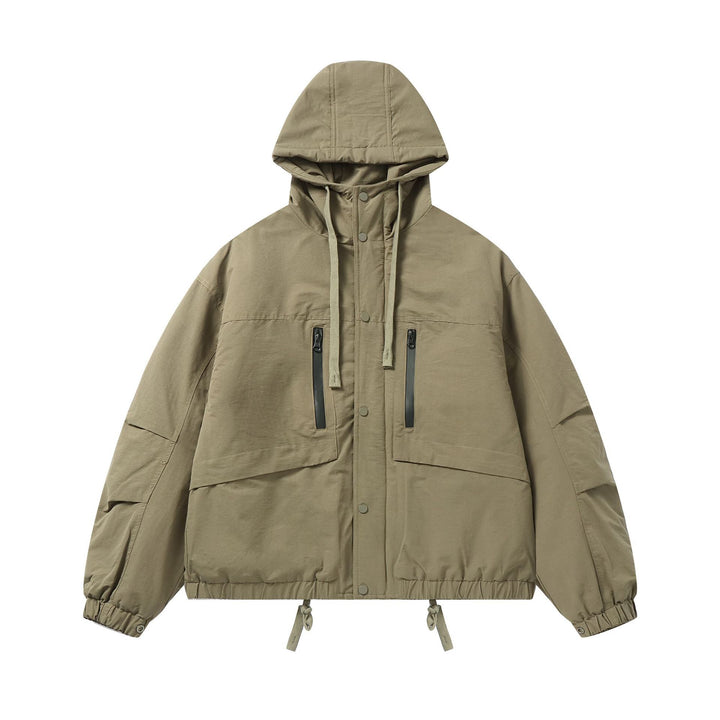 Men's technical hooded parka with water-repellent zippers, kangaroo pockets, and drawstring Mune Fashion