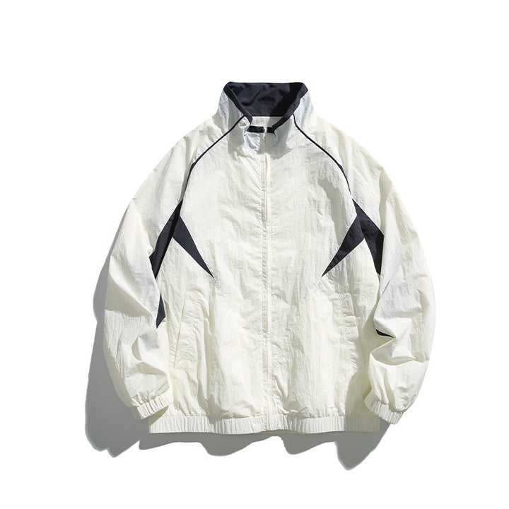 Unisex Lightweight Boxy Hooded Jacket in Windbreaker Style with Contrast Panels and Raglan Sleeves Mune Fashion