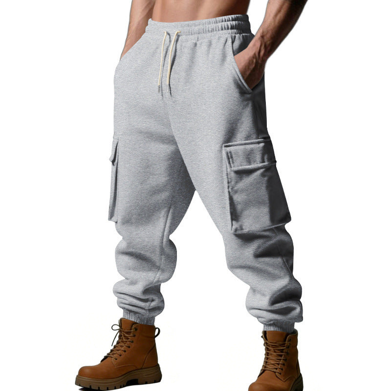 Men's Utility Jogger with Cargo Pockets, Drawstring and Ribbed Cuffs Mune Fashion