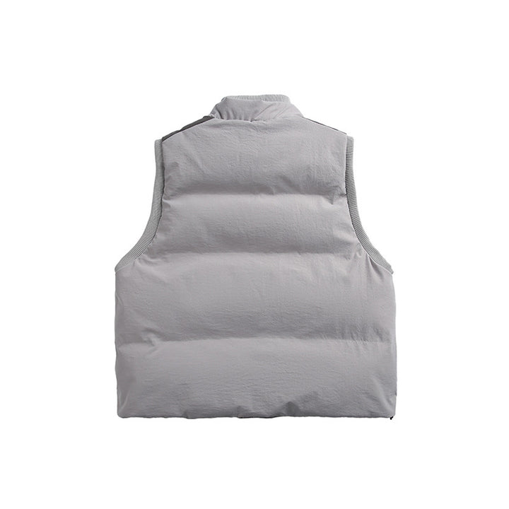 Unisex Lightweight Padded Stand-Up Collar Vest in Boxy Cut with Zipper Pockets Mune Fashion