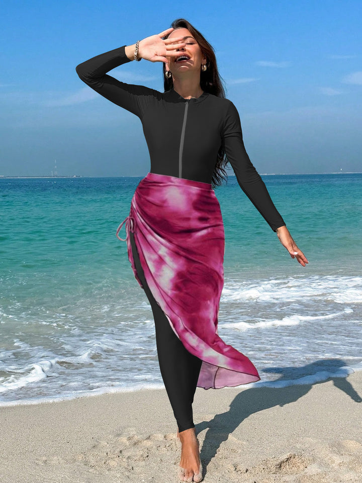 Women Long Sleeve Sports Swimsuit Mune Fashion
