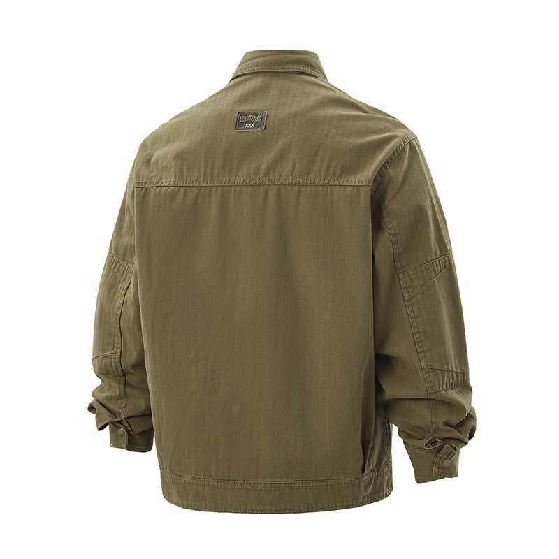 Men's robustly crafted worker chore jacket made of canvas with patch breast pockets Mune Fashion
