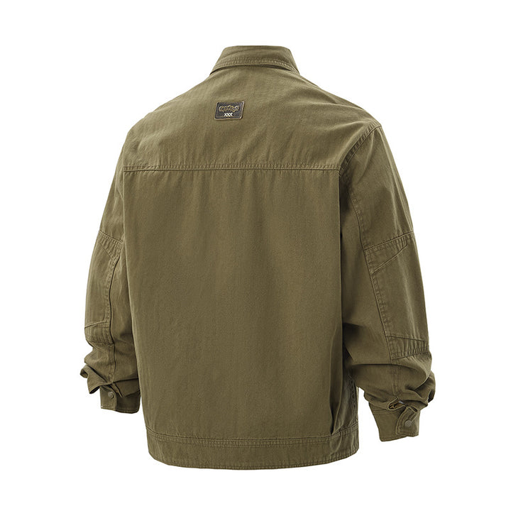 Men's robustly crafted worker chore jacket made of canvas with patch breast pockets Mune Fashion