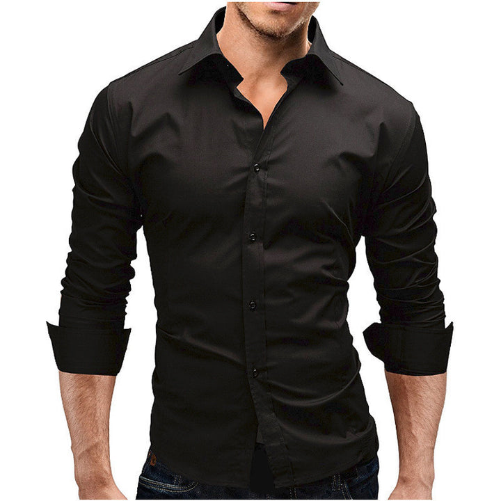 Men's tailored business shirt with cutaway collar and stretch cotton blend Mune Fashion