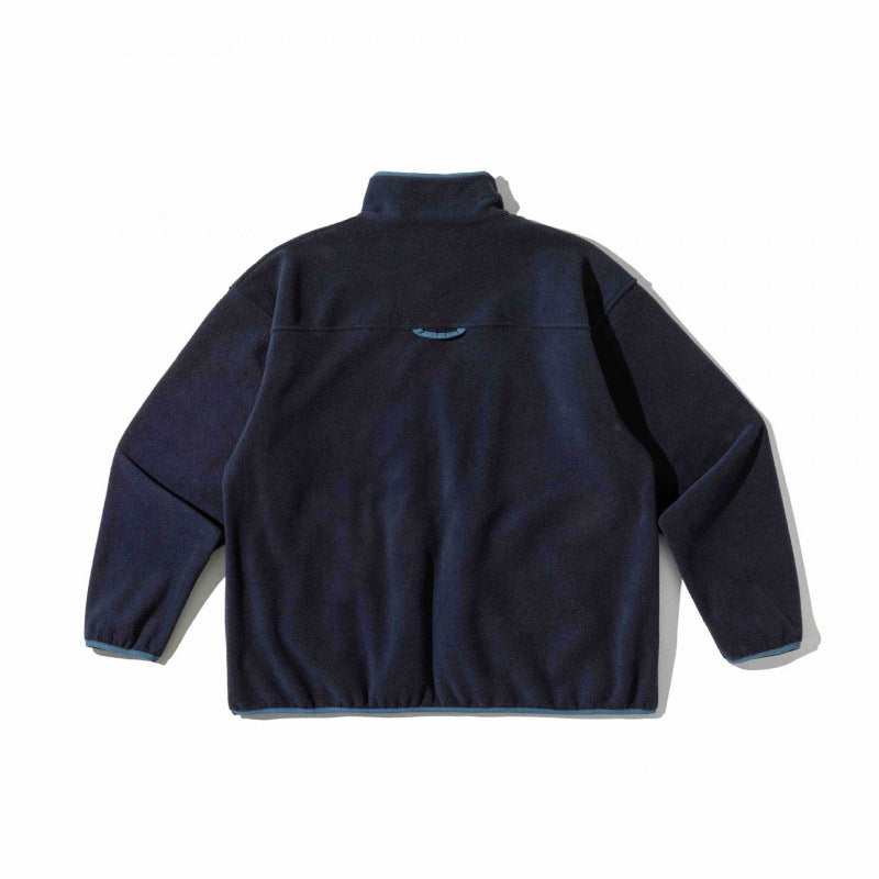 Unisex Oversized Fleece Pullover with Half Zip, Stand-Up Collar and Side Pockets Mune Fashion