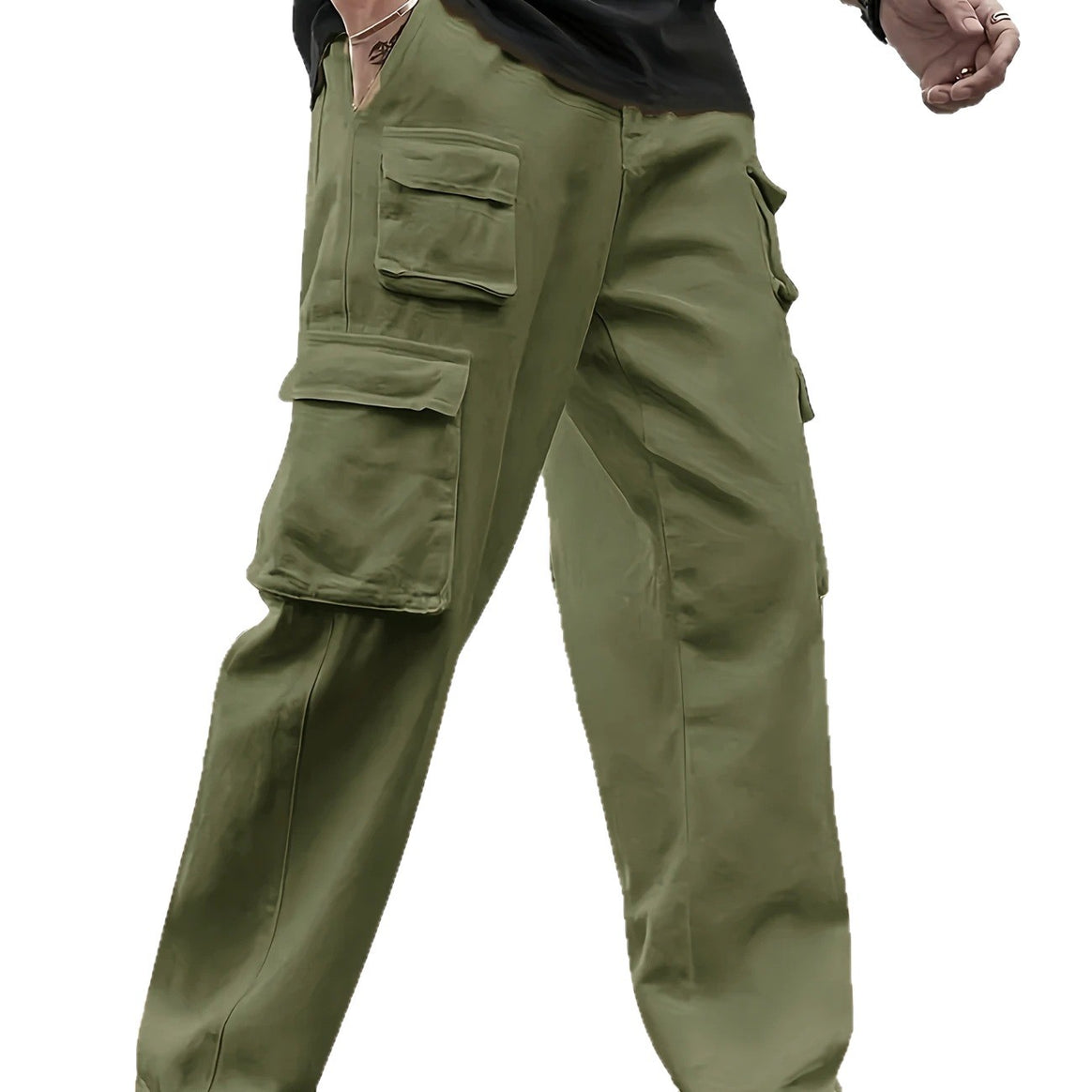 Men's Multifunctional Cargo Pants with Multiple Flap Pockets and Straight Leg Mune Fashion