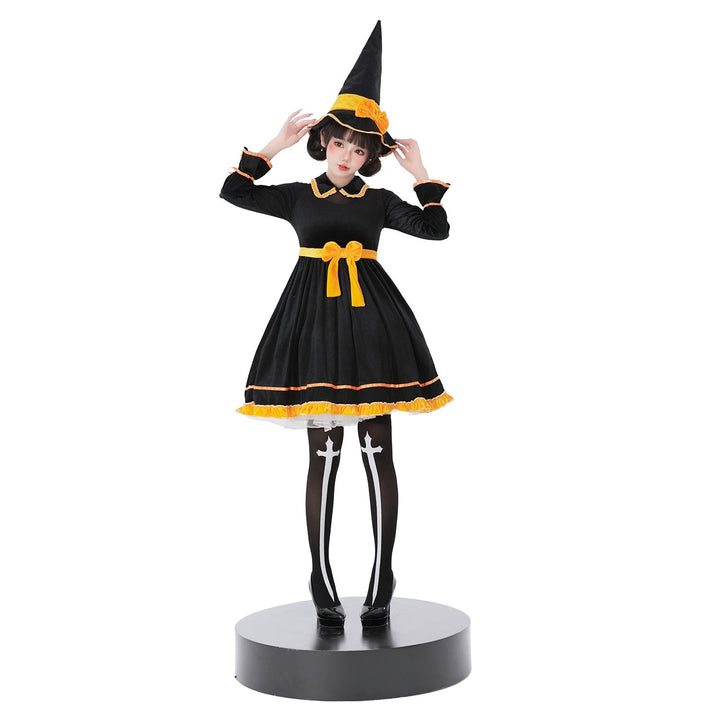 Women's witch costume with elegant ruffle details Mune Fashion
