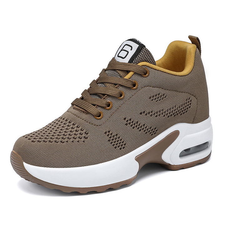 Women's nan aerobic and everyday sneakers with shock-absorbing air cushion zone, elastic knit upper and ergonomic footbed Mune Fashion