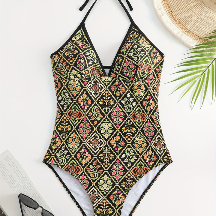 Women One-Piece Swimsuit with Fashionable Floral Design Mune Fashion