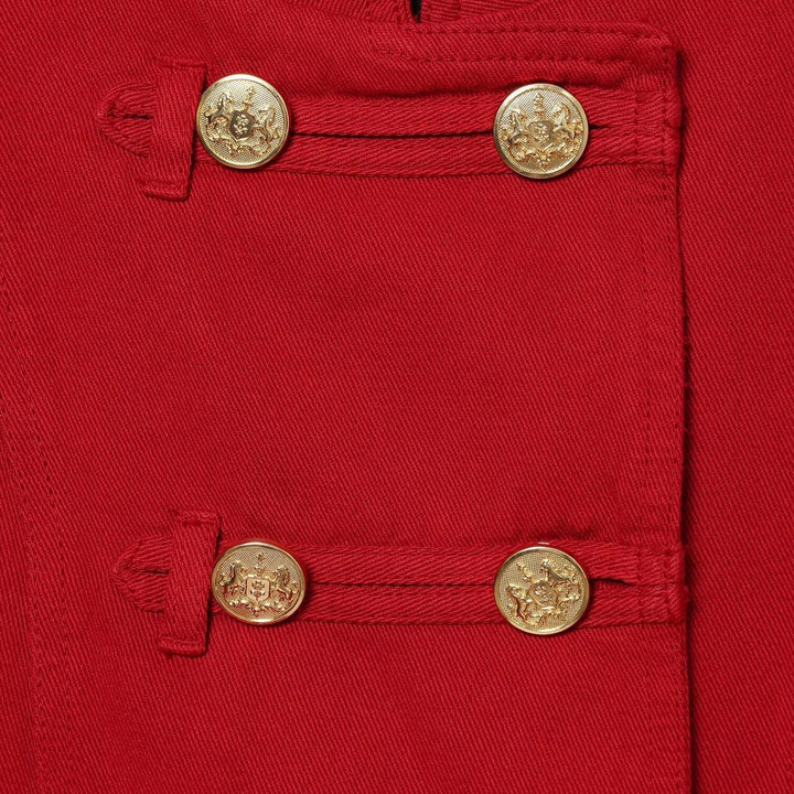 Women's Short Military-Inspired Jacket with Stand Collar and Decorative Buttons Mune Fashion
