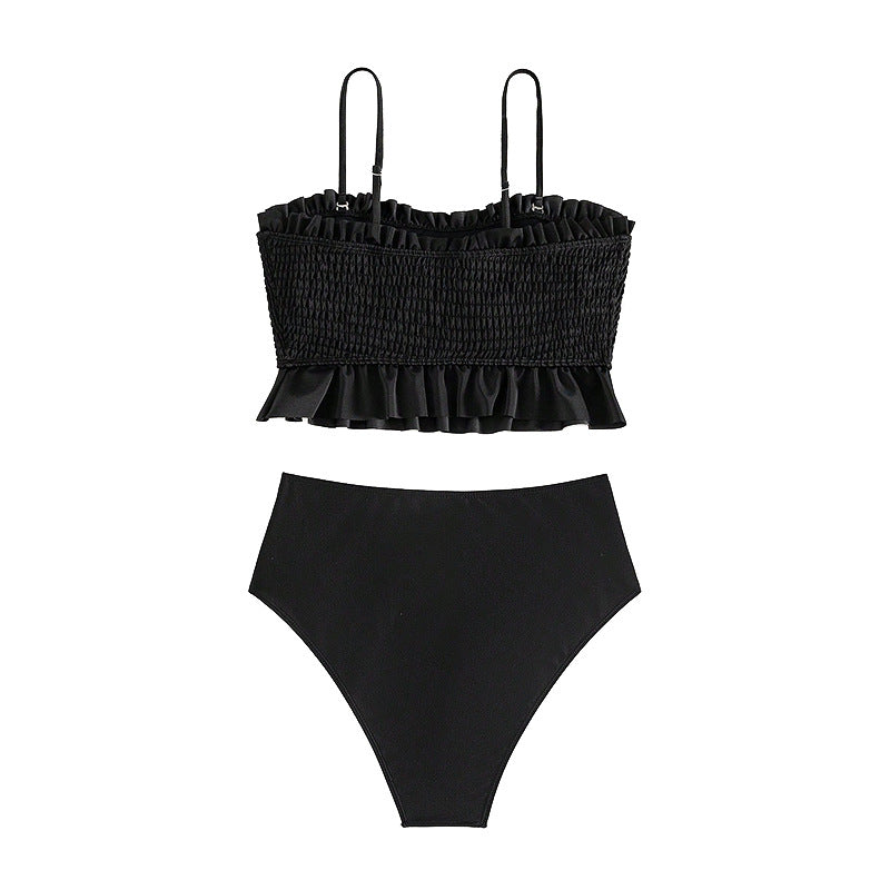 Women Bikini Set with gathered top and high-cut bottom Mune Fashion