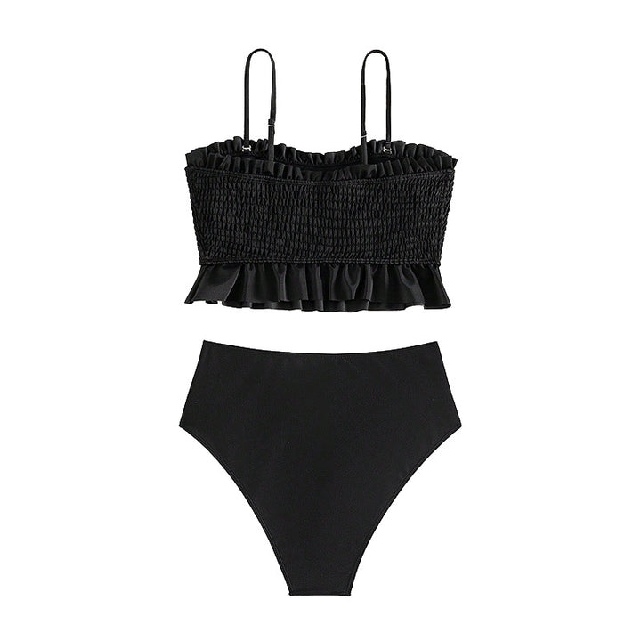 Women Bikini Set with gathered top and high-cut bottom Mune Fashion