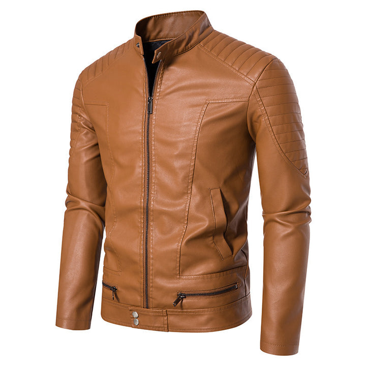 Men's Fashion Faux Leather Jacket with Quilted Details Mune Fashion 1788322065