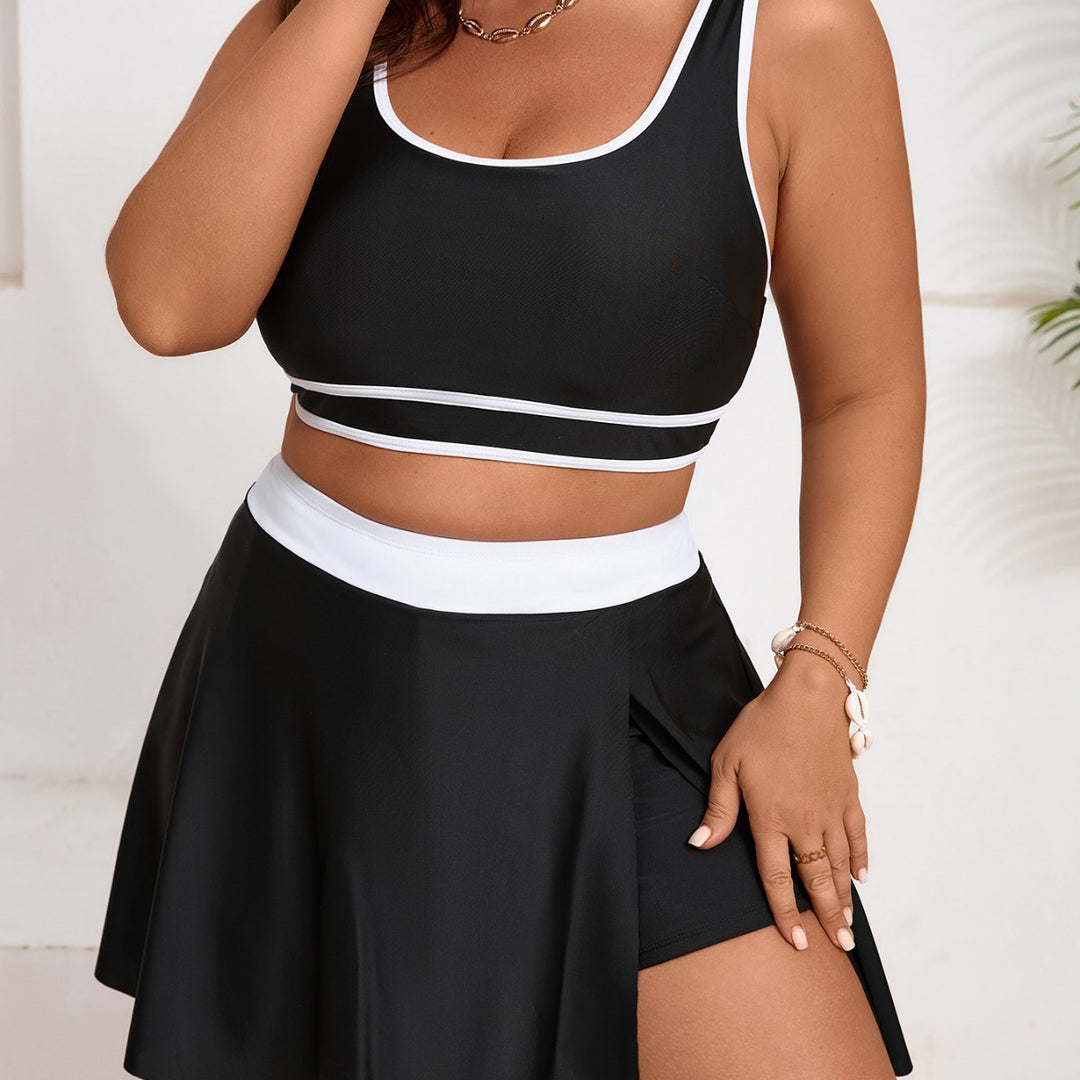 Women's Sporty Bathing Set with Skirt Mune Fashion