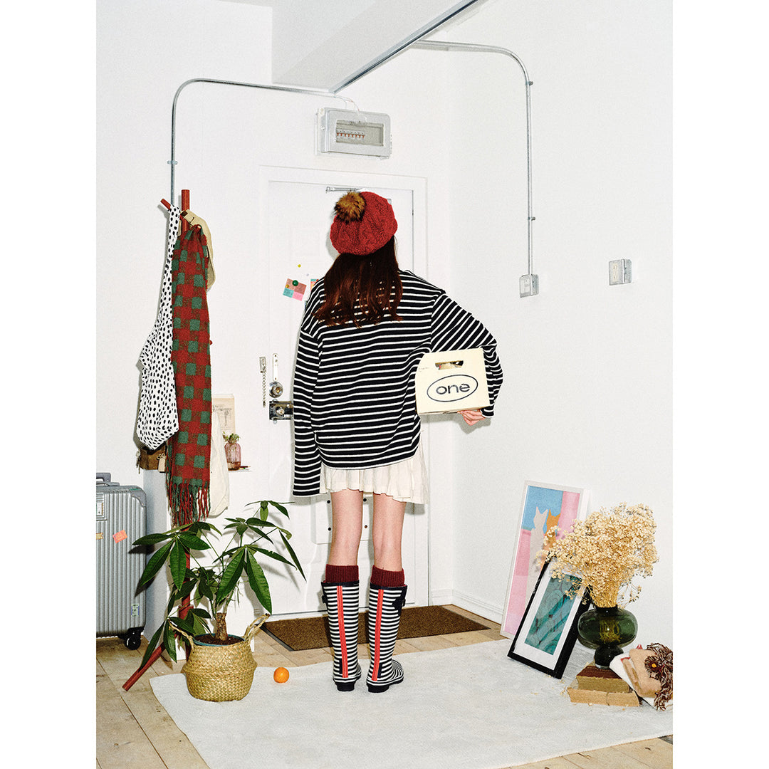 Unisex Striped Breton Sweater with Round Neck and Oversize Fit Mune Fashion