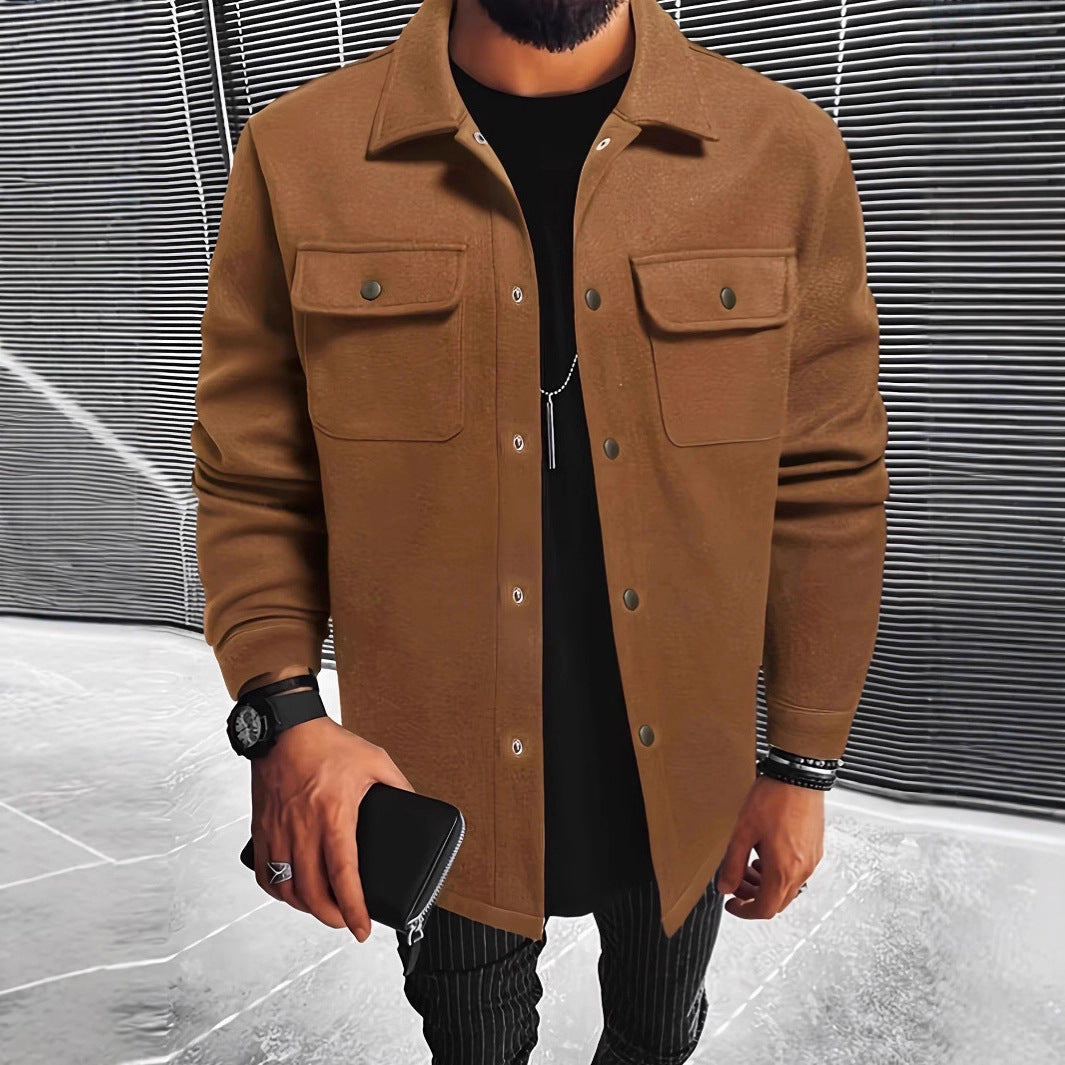 Men's Fashion Shirt Jacket with Practical Pockets
