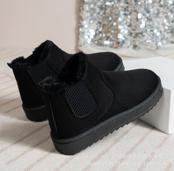 Women's Insulated Chelsea Winter Booties with Elastic Insert and Teddy Fur Lining Mune Fashion