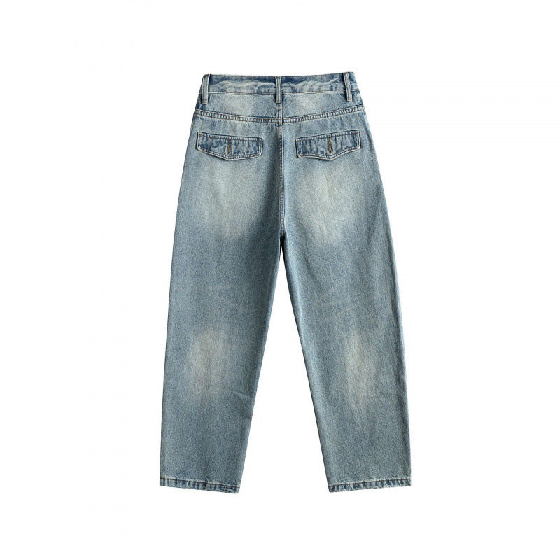 Ladies baggy jeans in panel design with low waistband and large pockets Mune Fashion
