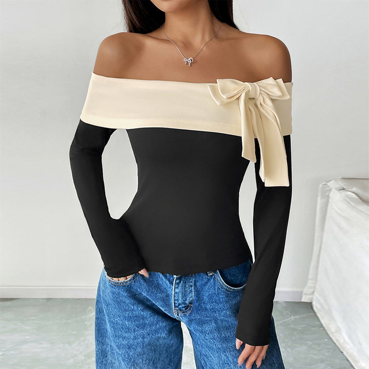 Women's Off-Shoulder Top with Bow Detail Mune Fashion