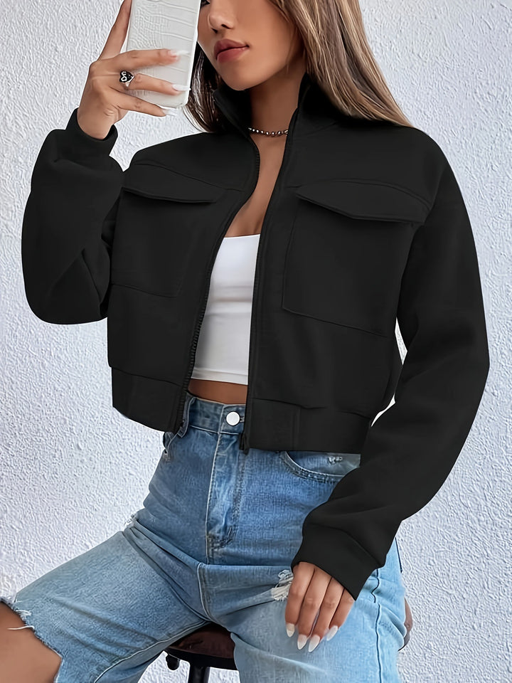 Women's stylish and comfortable cropped leisure jacket