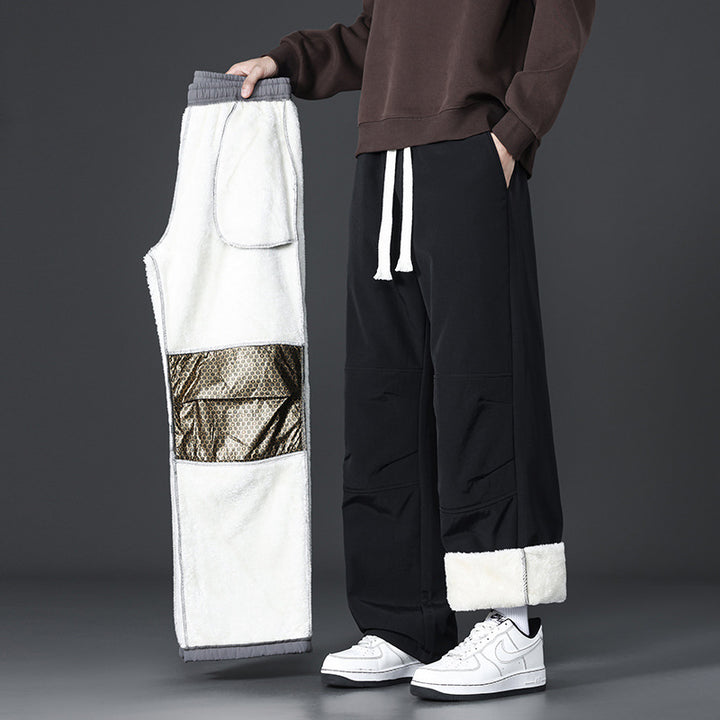 Men's sporty leisure trousers with soft fleece inner lining