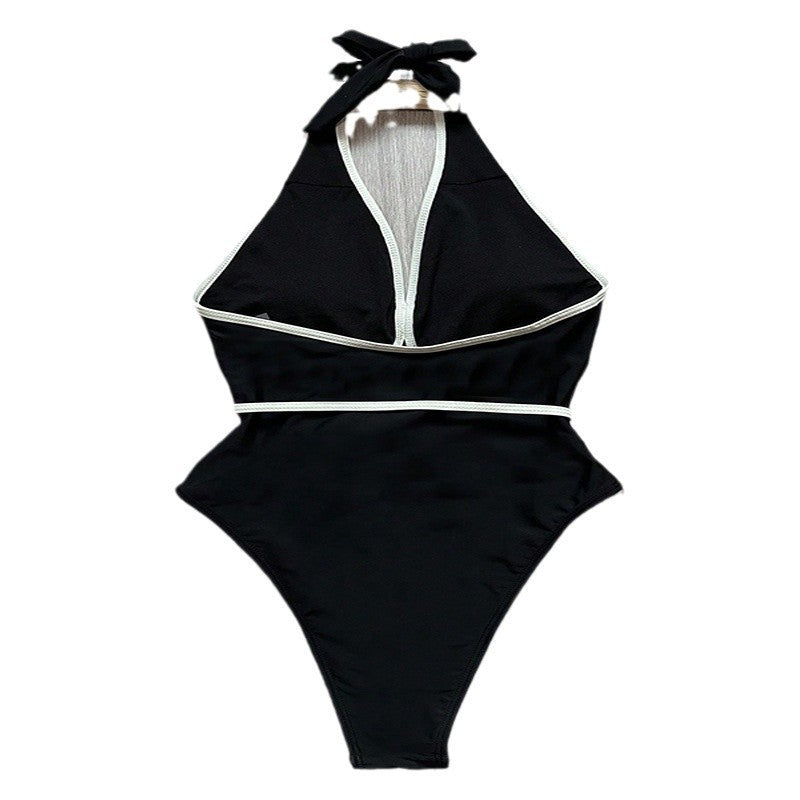Women's one-piece swimsuit with innovative floral accent Mune Fashion