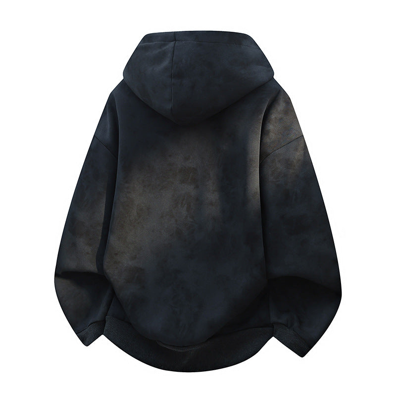 Unisex oversized hoodie in stonewashed look with kangaroo pocket, metal rivets, and ribbed hem Mune Fashion