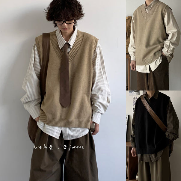 Men's Fashionable Chunky Knit Sweater Without Sleeves Mune Fashion