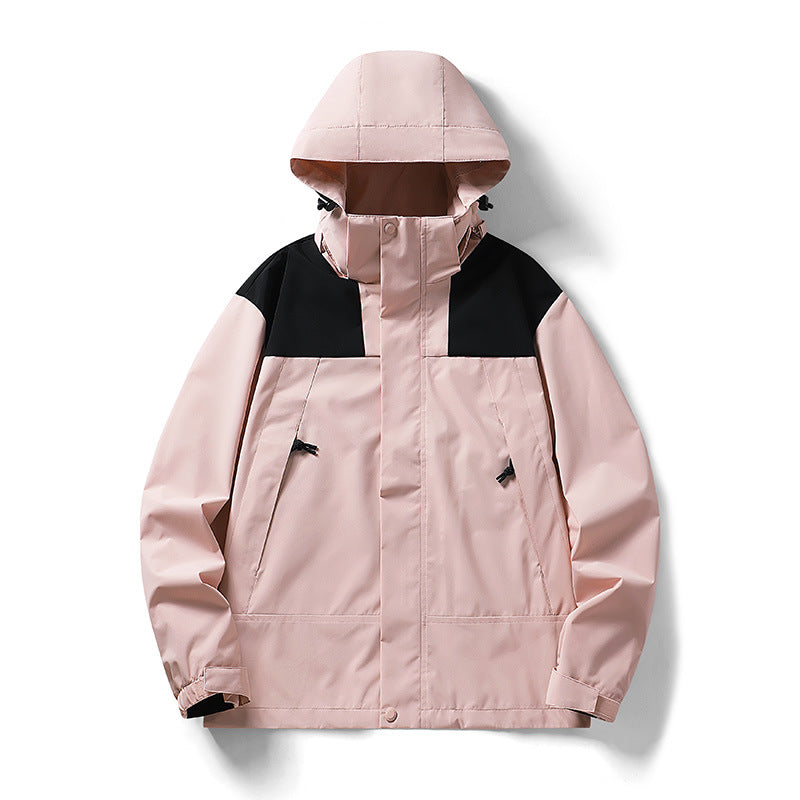 Men's two-tone lightweight softshell outdoor jacket with hood, wind and water-resistant membrane Mune Fashion