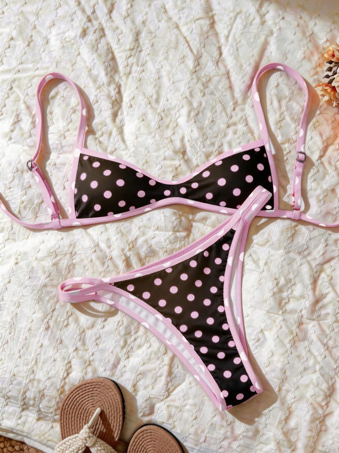 Women's Two Piece Bikini with Elegant Stripe Pattern Mune Fashion