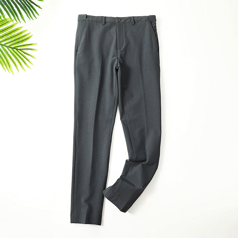 Men's Elegant Straight Cut Suit Trousers with Fold and Straight Leg Mune Fashion