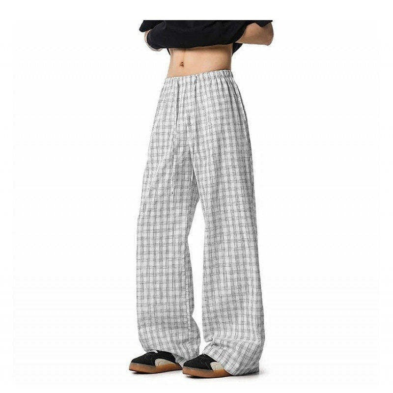 Women's Wide Cut Checkered Pants Mune Fashion