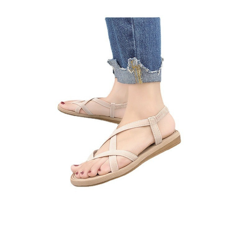 Women's ankle strap sandals with elastic heel strap and cushioned comfort footbed Mune Fashion