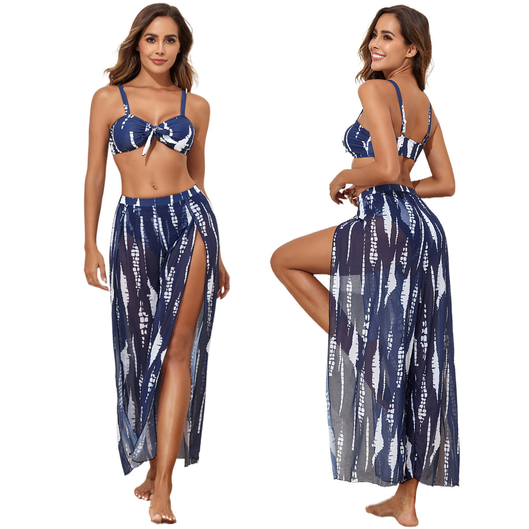 Women's High-Waisted Bikini Set with Playful Knot Detail Mune Fashion