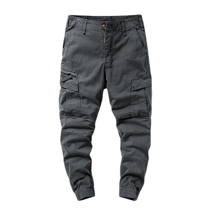 Men's Cargo Jogger Pants with Multi-Pockets and Elastic Cuff Mune Fashion