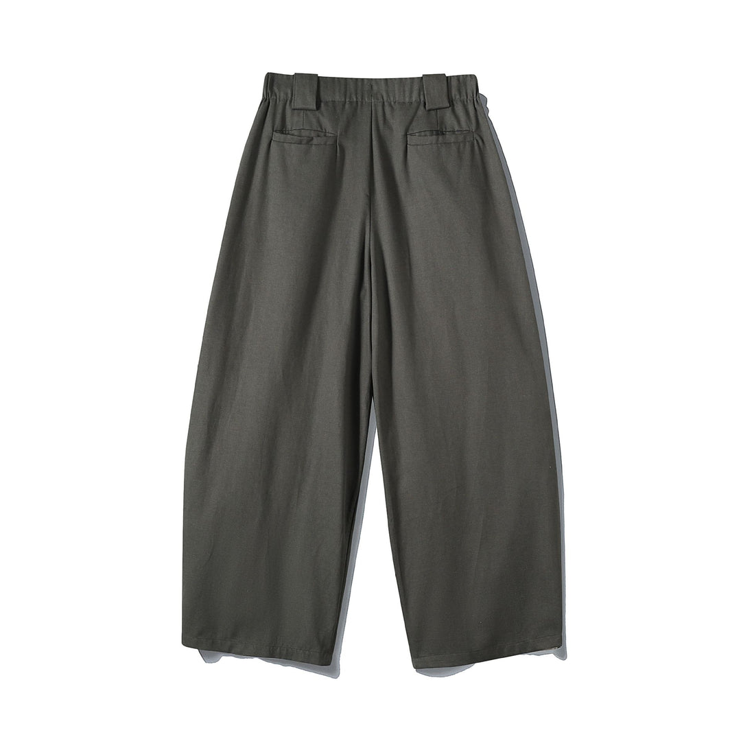 Women's Wide Culotte Pants with High Waist, Pleat Detail and Utility Panel Mune Fashion