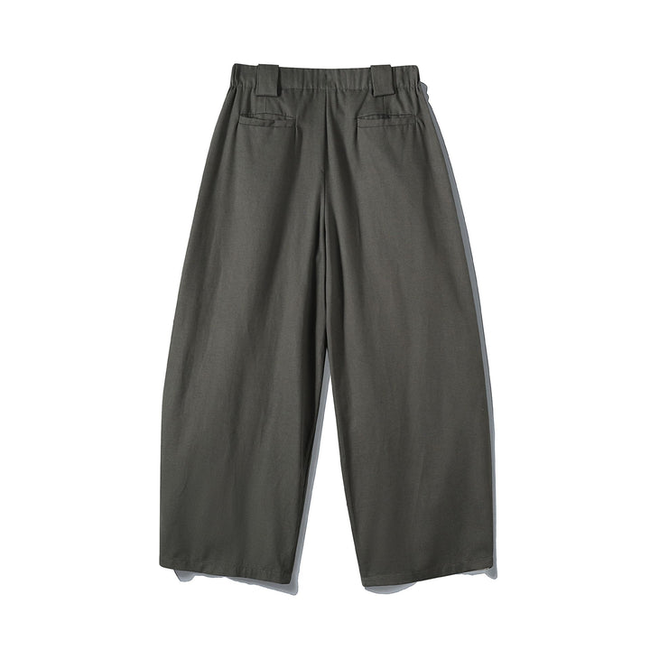 Women's Wide Culotte Pants with High Waist, Pleat Detail and Utility Panel Mune Fashion