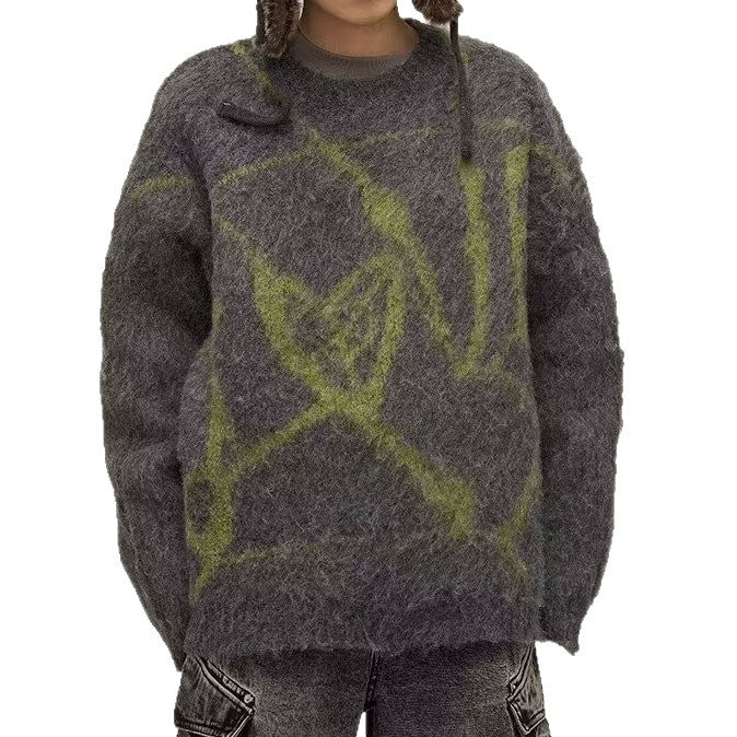Men's Fashionable Oversized Sweater with Unique Pattern Mune Fashion