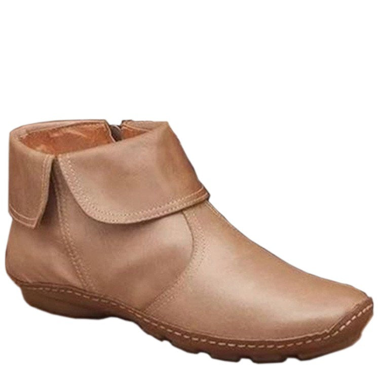 Women's padded ankle boot with flap and side zipper Mune Fashion
