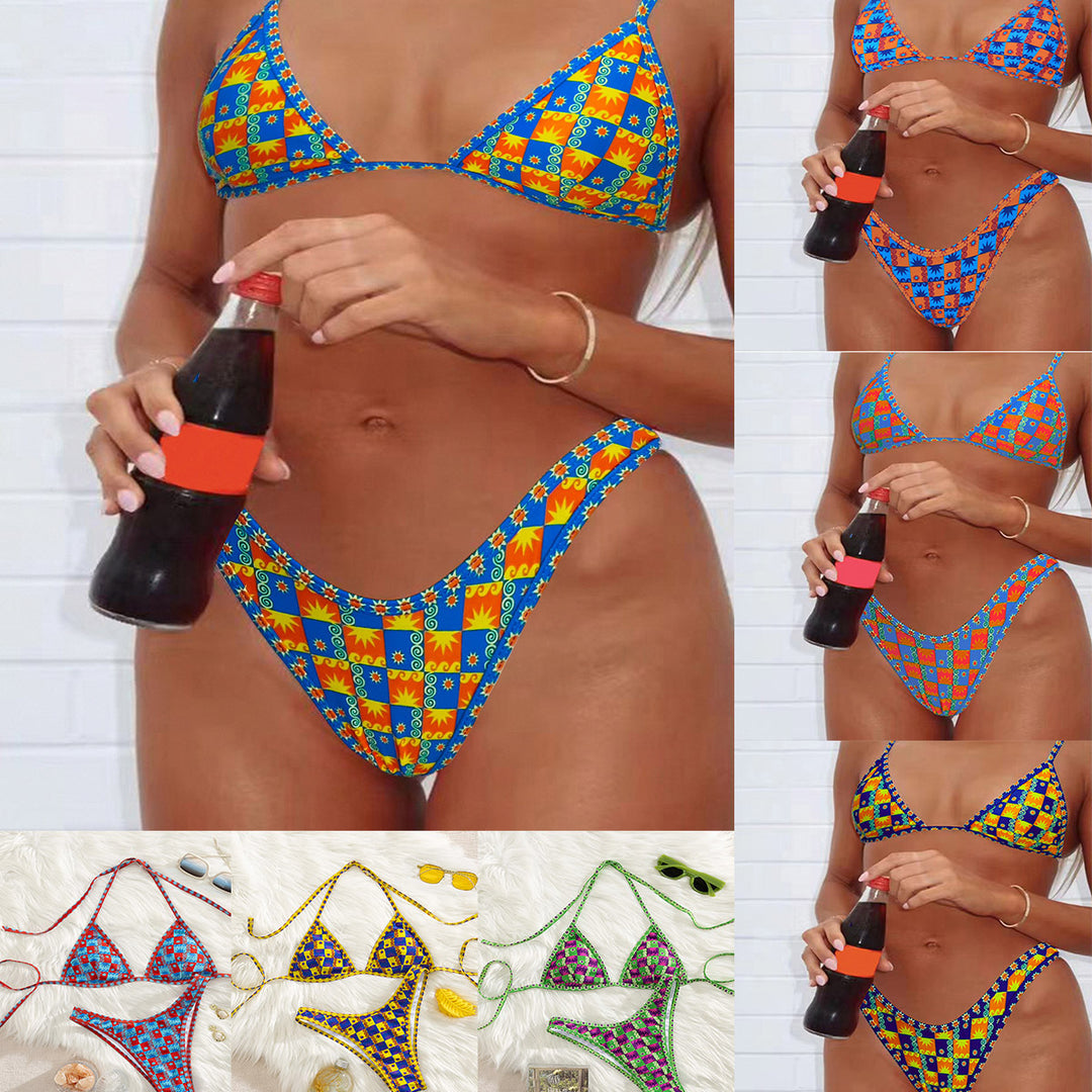 Women's Triangle Bikini with Exciting Stripe Design Mune Fashion