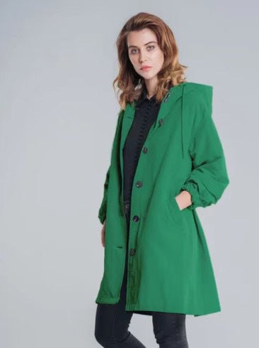 Mune | Water-repellent Oversized Hooded Trench Coat