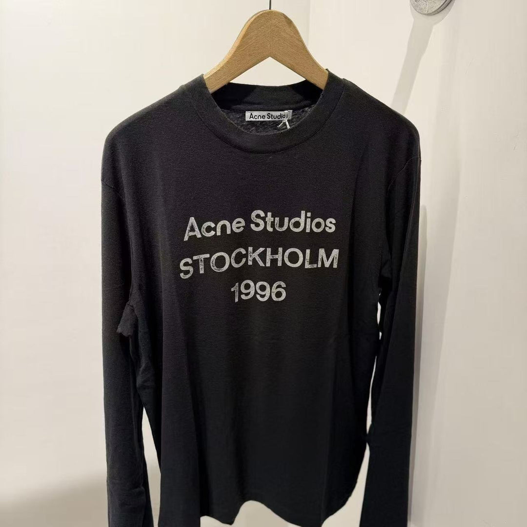 Men's Long Sleeve Shirt with Logo Print and Round Neckline Mune Fashion