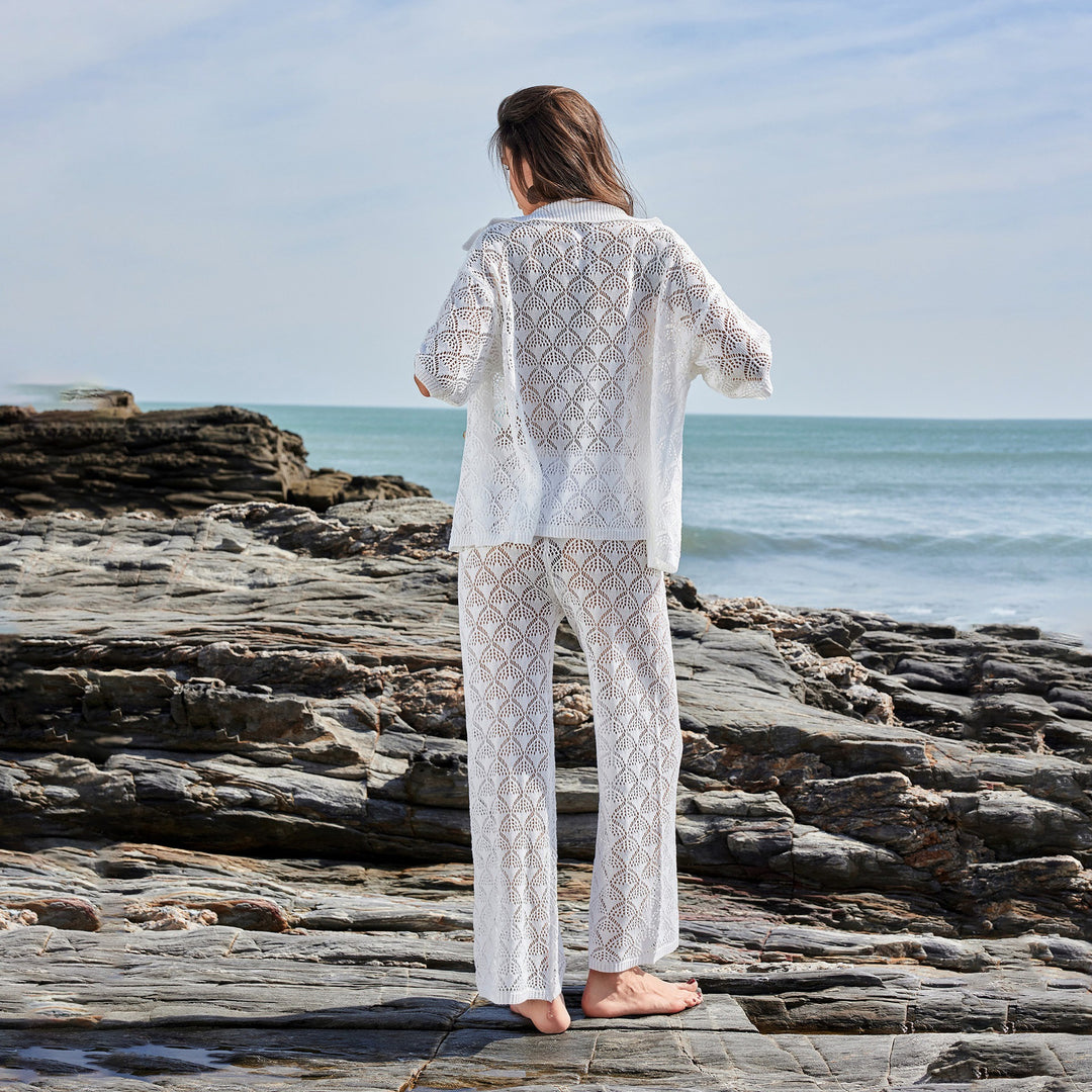 Women's Airy Crochet Kimono Jacket Mune Fashion