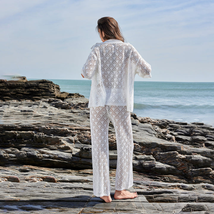 Women's Airy Crochet Kimono Jacket Mune Fashion