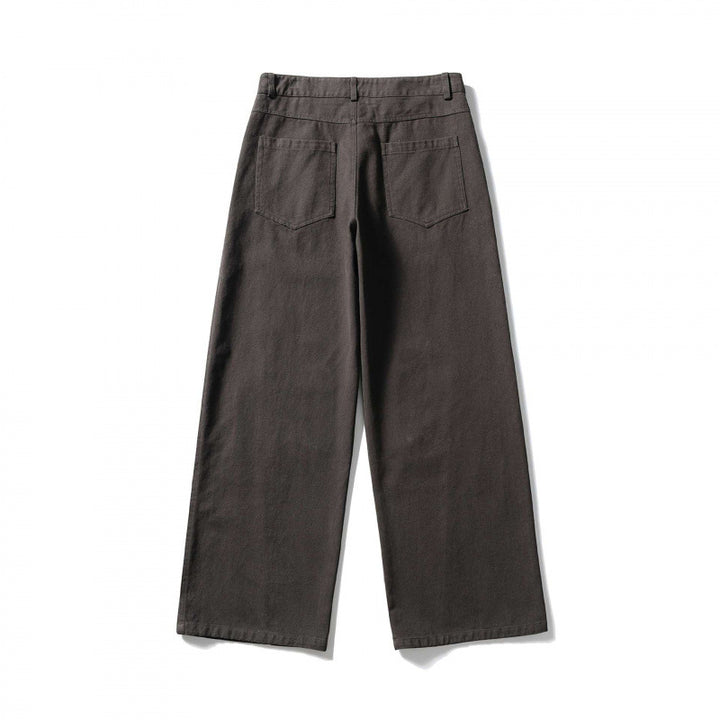 Ladies Palazzo Jeans Trousers with High Waist, Wide Leg and Decorative Seams Mune Fashion