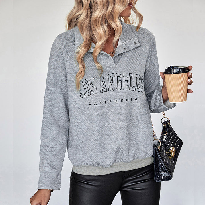 Women's Cozy Pullover with Half Closed Collar Mune Fashion