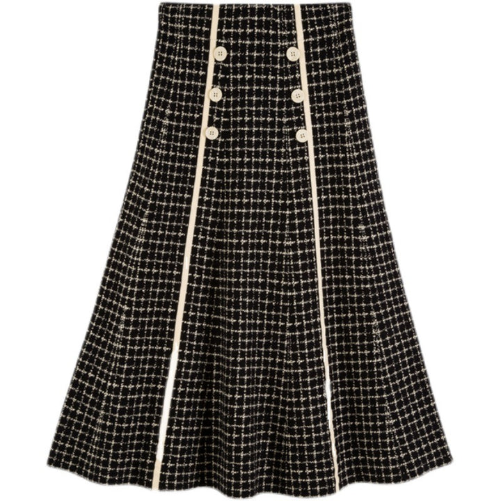Ladies Long A-Line Skirt with Button Details Mune Fashion