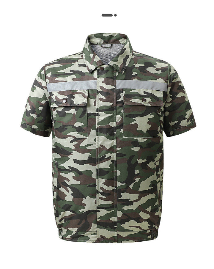 Men's lightweight short sleeve vest with stand-up collar, water-repellent nylon blend and zippered pockets Mune Fashion